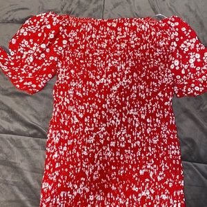 Shein summer off the shoulder dress.